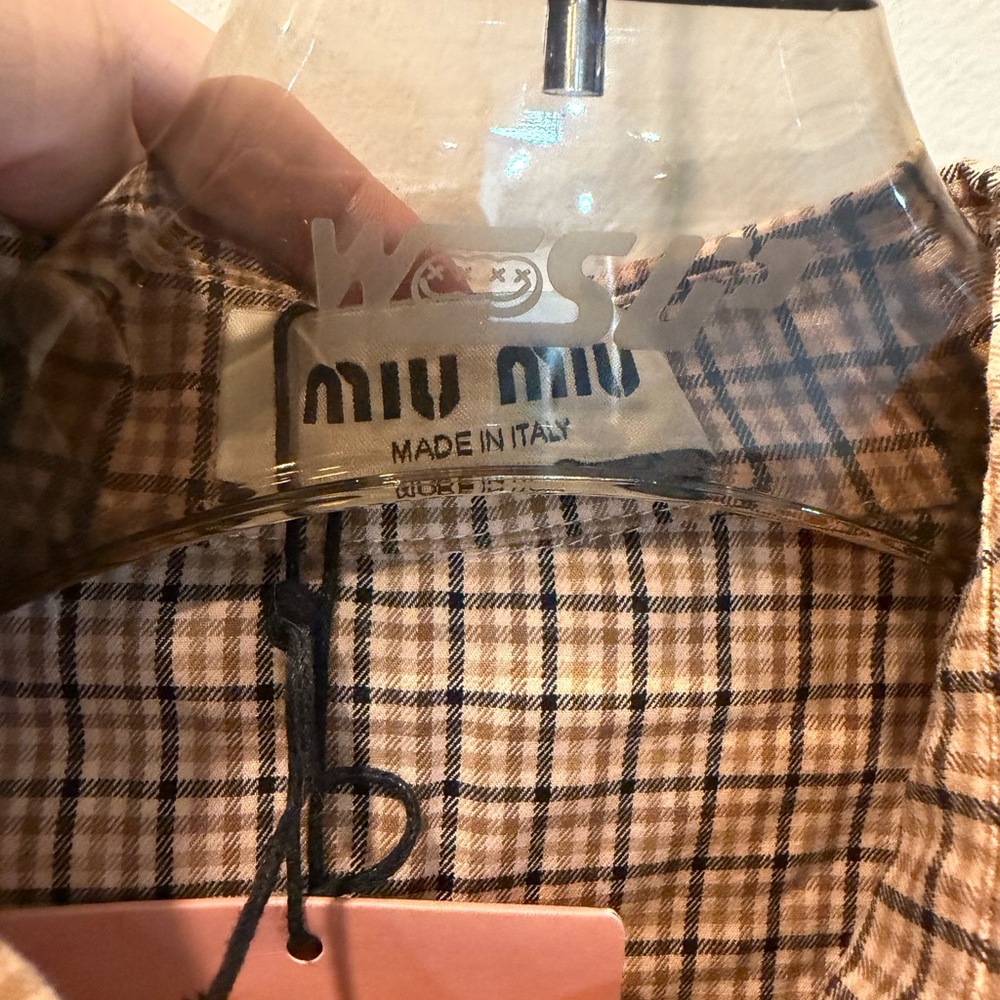 Miu Miu Plaid Dress in Brown and Black - Picture 5 of 6